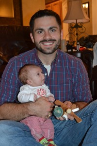 Daddy with Samuel on his first Christmas 